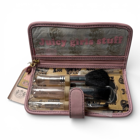 Juicy Couture Makeup Roll Pouch & Brushes - Picture 2 of 3